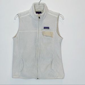 Patagonia White Polartec Zip Up Vest